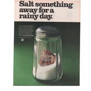 Prudential Insurance Magazine Advertisement 1968 Vintage Salt Shaker Rainy Day